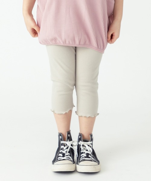 ever closet（エバークローゼット）の「6分丈ストレッチレギンス（レギンス/スパッツ・キッズ・ミント/モカ/パープル/クリーム/杢グレー/ベージュ系その他5/ピンク/イエロー系その他/ブルー系その他4/ブラック/ブルー系その他5/ピンク系その他4/グレー系その他/ネイビー系・80ｃｍ/90cm/100cm/110cm/120cm/130cm/140cm/150cm/160cm）」の7枚目の写真