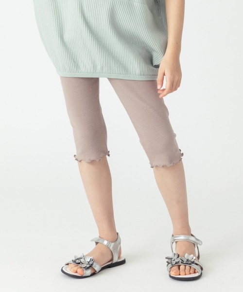 ever closet（エバークローゼット）の「6分丈ストレッチレギンス（レギンス/スパッツ・キッズ・ミント/モカ/パープル/クリーム/杢グレー/ベージュ系その他5/ピンク/イエロー系その他/ブルー系その他4/ブラック/ブルー系その他5/ピンク系その他4/グレー系その他/ネイビー系・80ｃｍ/90cm/100cm/110cm/120cm/130cm/140cm/150cm/160cm）」の5枚目の写真