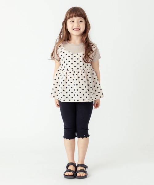 ever closet（エバークローゼット）の「6分丈ストレッチレギンス（レギンス/スパッツ・キッズ・ミント/モカ/パープル/クリーム/杢グレー/ベージュ系その他5/ピンク/イエロー系その他/ブルー系その他4/ブラック/ブルー系その他5/ピンク系その他4/グレー系その他/ネイビー系・80ｃｍ/90cm/100cm/110cm/120cm/130cm/140cm/150cm/160cm）」の15枚目の写真