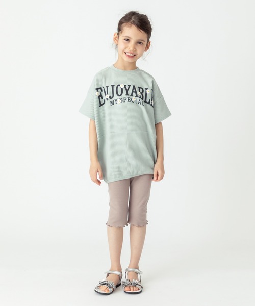 ever closet（エバークローゼット）の「6分丈ストレッチレギンス（レギンス/スパッツ・キッズ・ミント/モカ/パープル/クリーム/杢グレー/ベージュ系その他5/ピンク/イエロー系その他/ブルー系その他4/ブラック/ブルー系その他5/ピンク系その他4/グレー系その他/ネイビー系・80ｃｍ/90cm/100cm/110cm/120cm/130cm/140cm/150cm/160cm）」の17枚目の写真
