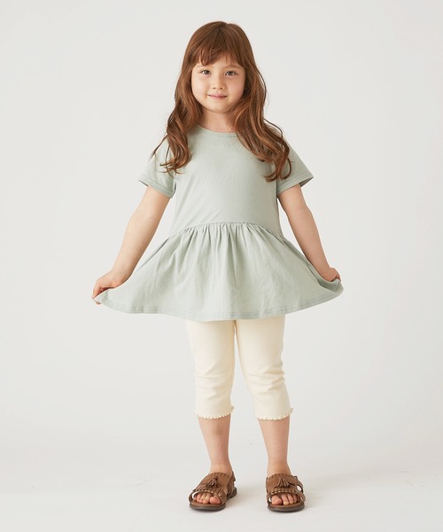 ever closet（エバークローゼット）の「6分丈ストレッチレギンス（レギンス/スパッツ・キッズ・ミント/モカ/パープル/クリーム/杢グレー/ベージュ系その他5/ピンク/イエロー系その他/ブルー系その他4/ブラック/ブルー系その他5/ピンク系その他4/グレー系その他/ネイビー系・80ｃｍ/90cm/100cm/110cm/120cm/130cm/140cm/150cm/160cm）」の18枚目の写真