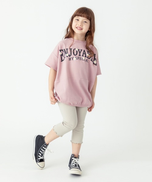 ever closet（エバークローゼット）の「6分丈ストレッチレギンス（レギンス/スパッツ・キッズ・ミント/モカ/パープル/クリーム/杢グレー/ベージュ系その他5/ピンク/イエロー系その他/ブルー系その他4/ブラック/ブルー系その他5/ピンク系その他4/グレー系その他/ネイビー系・80ｃｍ/90cm/100cm/110cm/120cm/130cm/140cm/150cm/160cm）」の19枚目の写真