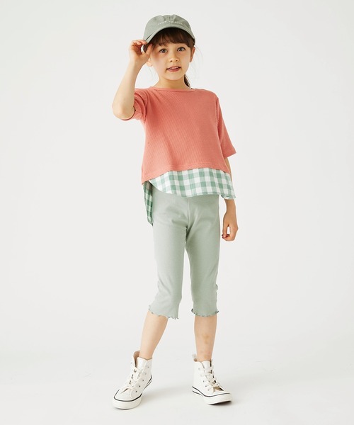ever closet（エバークローゼット）の「6分丈ストレッチレギンス（レギンス/スパッツ・キッズ・ミント/モカ/パープル/クリーム/杢グレー/ベージュ系その他5/ピンク/イエロー系その他/ブルー系その他4/ブラック/ブルー系その他5/ピンク系その他4/グレー系その他/ネイビー系・80ｃｍ/90cm/100cm/110cm/120cm/130cm/140cm/150cm/160cm）」の21枚目の写真