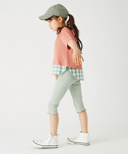 ever closet（エバークローゼット）の「6分丈ストレッチレギンス（レギンス/スパッツ・キッズ・ミント/モカ/パープル/クリーム/杢グレー/ベージュ系その他5/ピンク/イエロー系その他/ブルー系その他4/ブラック/ブルー系その他5/ピンク系その他4/グレー系その他/ネイビー系・80ｃｍ/90cm/100cm/110cm/120cm/130cm/140cm/150cm/160cm）」の22枚目の写真