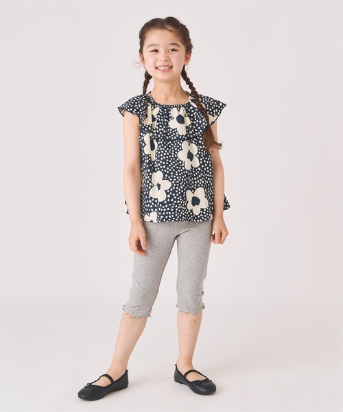 ever closet（エバークローゼット）の「6分丈ストレッチレギンス（レギンス/スパッツ・キッズ・ミント/モカ/パープル/クリーム/杢グレー/ベージュ系その他5/ピンク/イエロー系その他/ブルー系その他4/ブラック/ブルー系その他5/ピンク系その他4/グレー系その他/ネイビー系・80ｃｍ/90cm/100cm/110cm/120cm/130cm/140cm/150cm/160cm）」の16枚目の写真