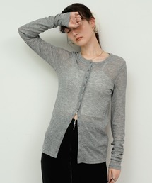 Sheer rib slimfit cd / シアーリブスリムフィットカーディガン