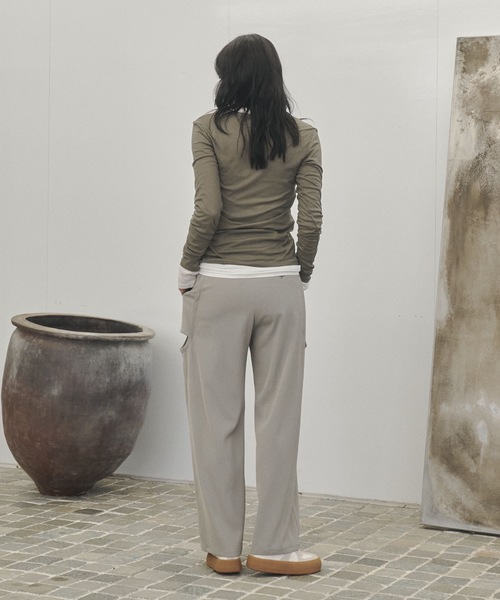 Lutim by u（ルチバイユー）の「Sheer rib slimfit cd / シアーリブスリムフィットカーディガン（カーディガン/ボレロ・レディース・チャコールグレー/グレー/オフホワイト/カーキ・FREE）」の18枚目の写真