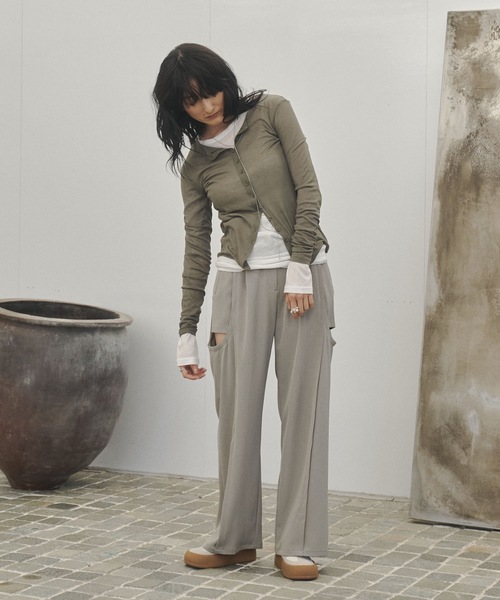 カーディガン 「セットアップ対応」SHEER RIB カーディガン レディース HANNE カーディガン シアーリブカーディガン レディース