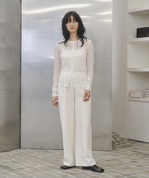 Lutim by u（ルチバイユー）の「Sheer rib slimfit cd / シアーリブスリムフィットカーディガン（カーディガン/ボレロ・レディース・チャコールグレー/グレー/オフホワイト/カーキ・FREE）」の15枚目の写真