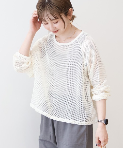 AMERICAN HOLIC(アメリカンホリック)の「メッシュ長袖Tシャツ(Tシャツ/カットソー・レディース・アイボリー/ブラック/ライトブルー/その他6・FREE)」の17枚目の写真