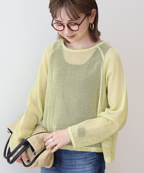 AMERICAN HOLIC(アメリカンホリック)の「メッシュ長袖Tシャツ(Tシャツ/カットソー・レディース・アイボリー/ブラック/ライトブルー/その他6・FREE)」の18枚目の写真