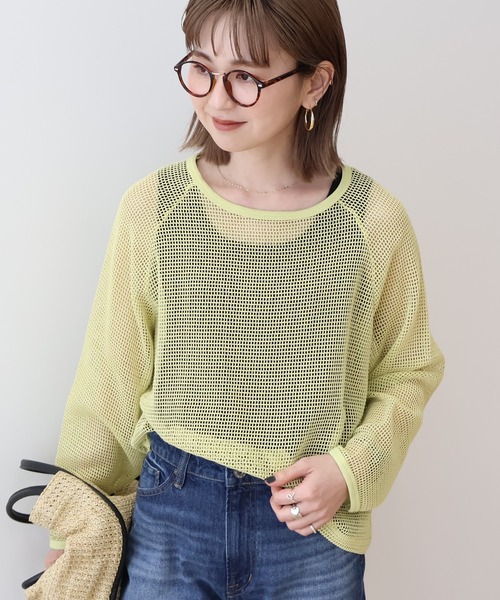 AMERICAN HOLIC(アメリカンホリック)の「メッシュ長袖Tシャツ(Tシャツ/カットソー・レディース・アイボリー/ブラック/ライトブルー/その他6・FREE)」の20枚目の写真