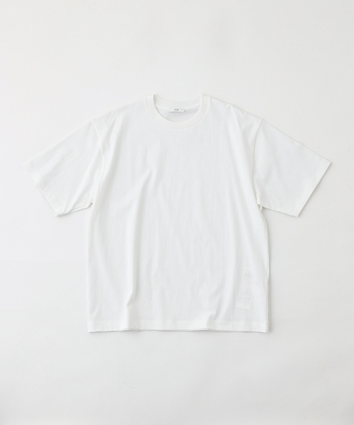ATON(エイトン)の「ATON (エイトン) FRESCA PLATE LOOSE FIT T-SHIRT KKAGGM0040(Tシャツ/カットソー・メンズ・チャコールグレー/ネイビー/ホワイト・6/4)」の1枚目の写真