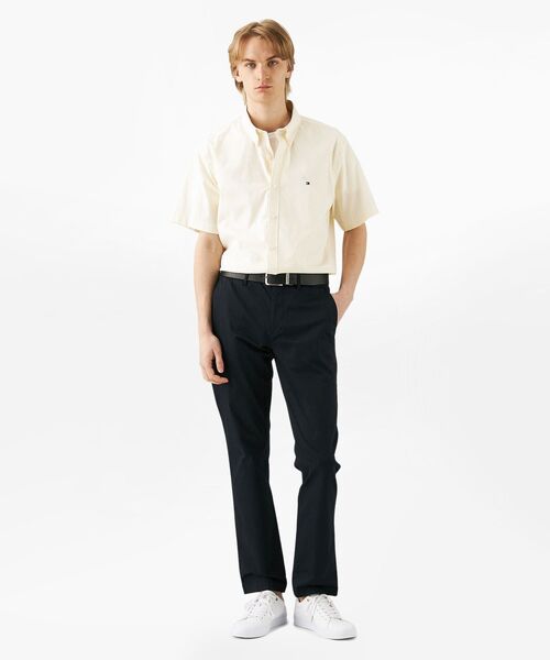 TOMMY HILFIGER(トミーヒルフィガー)の「オックスフォードストライプショートスリーブシャツ(シャツ/ブラウス・メンズ・ピンク/イエロー/ネイビー/ネイビー系・LARGE/MEDIUM/SMALL/X-LARGE)」の7枚目の写真