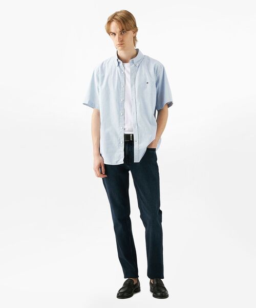 TOMMY HILFIGER(トミーヒルフィガー)の「オックスフォードストライプショートスリーブシャツ(シャツ/ブラウス・メンズ・ピンク/イエロー/ネイビー/ネイビー系・LARGE/MEDIUM/SMALL/X-LARGE)」の11枚目の写真