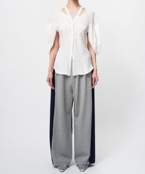 シングスザットマター THINGS THAT MATTER SWITCHING BLOUSE スイッチング ブラウス シャツ 半袖 F 白 ホワイト 0585TM0486P レディース SWITCHING BLOUSE / スイッチングブラウス（シャツ/ブラウス
