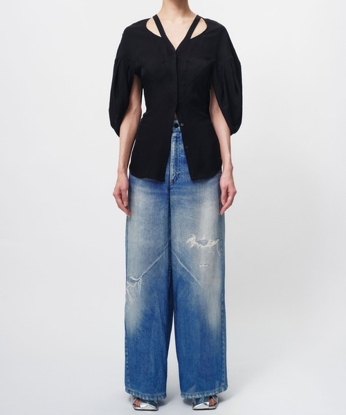 ブラウス シャツ SWITCHING BLOUSE / スイッチングブラウス レディース セール】SWITCHING BLOUSE / スイッチングブラウス（シャツ