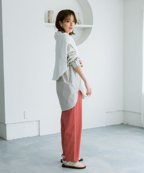 studio CLIP（スタディオクリップ）の「【みんなのリクエストパンツ】すっきりテーパードパンツ[トール・プラスサイズあり]（その他パンツ・レディース・ダークブルー/モカ/グリーン/ライトグリーン/レッド/ライトブルー/ライトグレー/ブラック・SMALL/MEDIUM/LARGE/X-LARGE/XX-LARGE/XXX-LARGE/PM/PL/TF）」の20枚目の写真