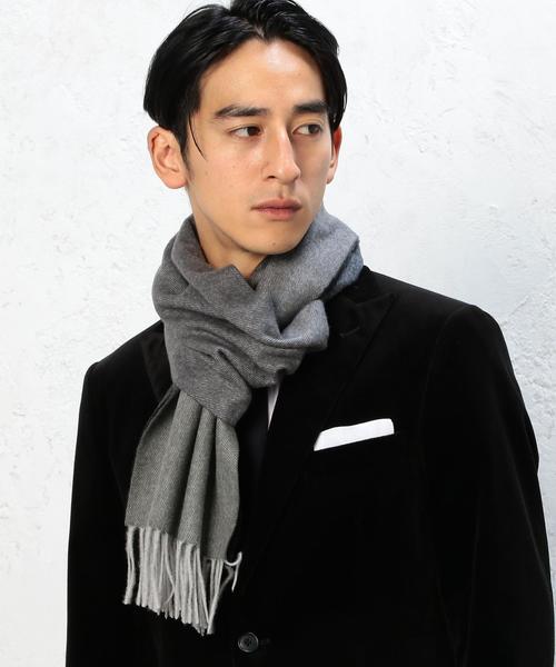 green label relaxing(グリーンレーベルリラクシング)の「II W GRADATION SLD マフラー◆(マフラー・メンズ・ダークグレー/ワインレッド/ネイビー・フリー)」の8枚目の写真