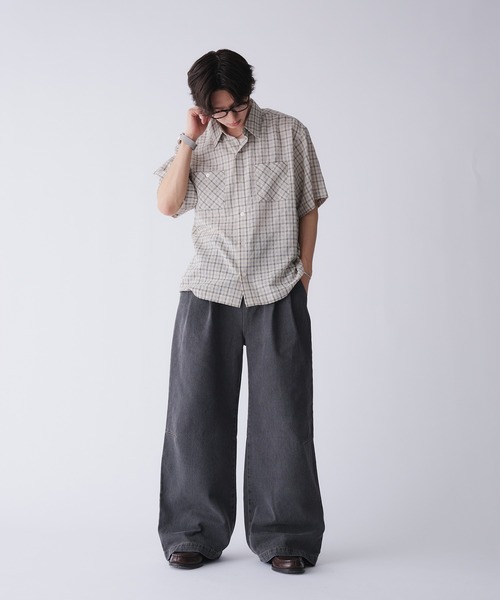 セール】2-TUCK DART WIDE DENIM PANTS / 2タックダーツワイド