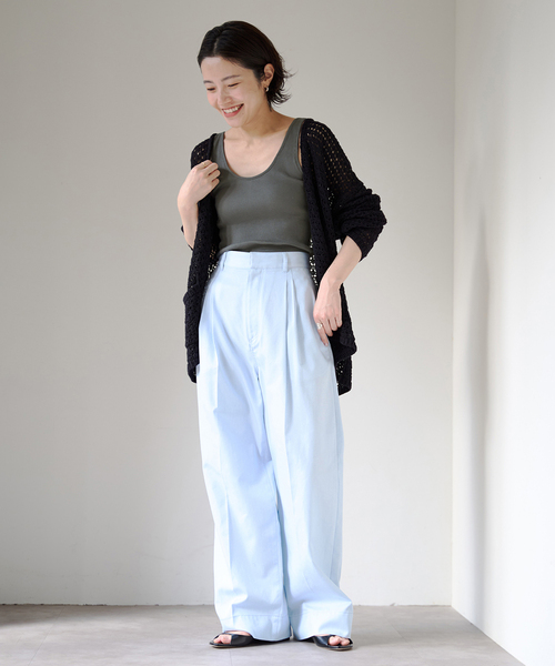 IENA（イエナ）の「【EMILY WEEK × IENA】コットンシルク リブタンクトップ（その他アンダーウェア/インナー・レディース・チャコールグレー/ホワイト/ピンク・36/38）」の5枚目の写真