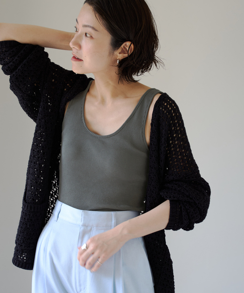 IENA（イエナ）の「【EMILY WEEK × IENA】コットンシルク リブタンクトップ（その他アンダーウェア/インナー・レディース・チャコールグレー/ホワイト/ピンク・36/38）」の16枚目の写真