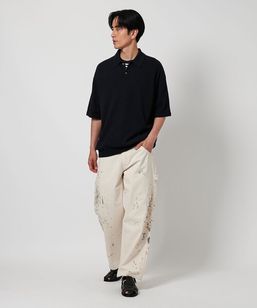 BEAUTY&YOUTH UNITED ARROWS(ビューティーアンドユースユナイテッドアローズ)の「リングコットン 2ボタン ポロニット(ニット/セーター・メンズ・ブラック/マスタード/ホワイト・L/M/S/XL)」の6枚目の写真