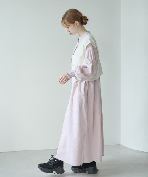 Crisp（クリスプ）の「ミリタリーショートベスト（ベスト・レディース・アイボリー/カーキ・FREE）」の4枚目の写真