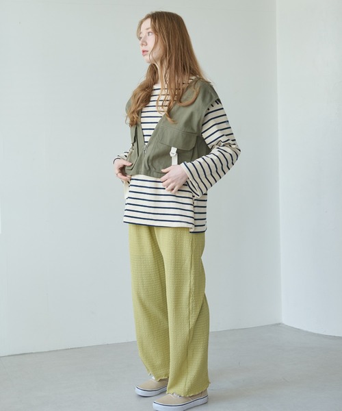 Crisp（クリスプ）の「ミリタリーショートベスト（ベスト・レディース・アイボリー/カーキ・FREE）」の10枚目の写真