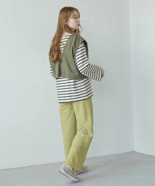 Crisp（クリスプ）の「ミリタリーショートベスト（ベスト・レディース・アイボリー/カーキ・FREE）」の11枚目の写真