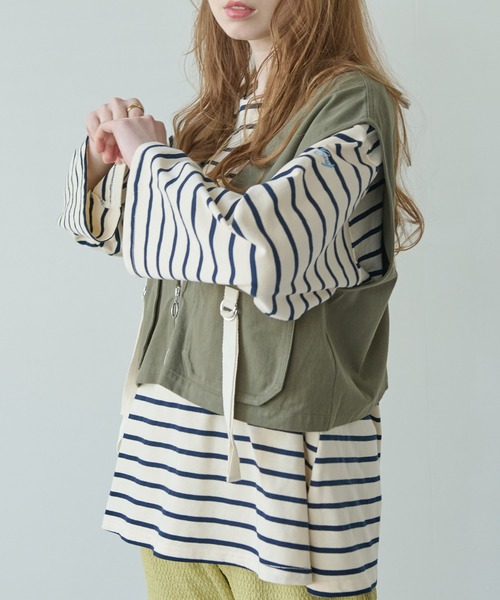 Crisp（クリスプ）の「ミリタリーショートベスト（ベスト・レディース・アイボリー/カーキ・FREE）」の13枚目の写真