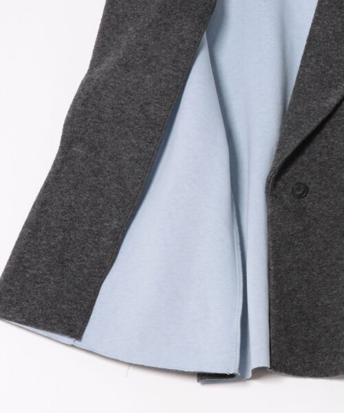 INTERPLANET（インタープラネット）の「【Ｓｅａｄｒａｋｅ】イタリアンエアリー配色ボンディングコート（その他アウター・レディース・ライトグレー/チャコールグレー・FREE）」の4枚目の写真