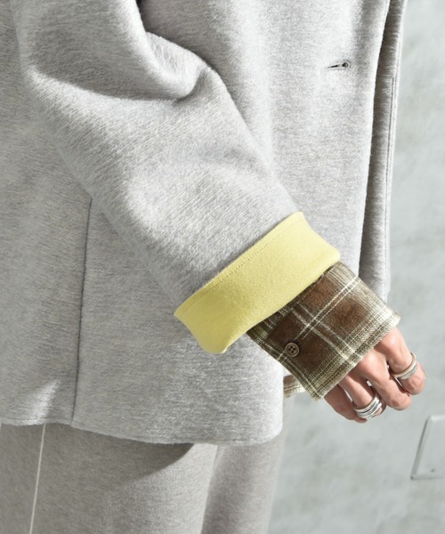 INTERPLANET（インタープラネット）の「【Ｓｅａｄｒａｋｅ】イタリアンエアリー配色ボンディングコート（その他アウター・レディース・ライトグレー/チャコールグレー・FREE）」の13枚目の写真