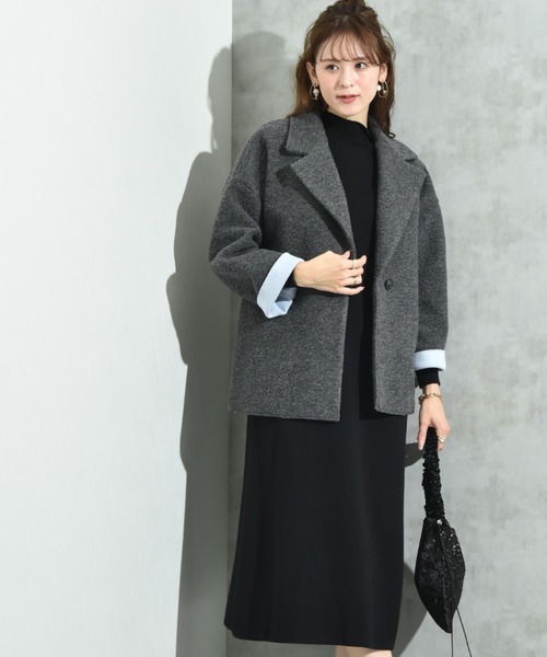 INTERPLANET（インタープラネット）の「【Ｓｅａｄｒａｋｅ】イタリアンエアリー配色ボンディングコート（その他アウター・レディース・ライトグレー/チャコールグレー・FREE）」の19枚目の写真