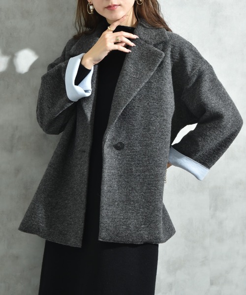 INTERPLANET（インタープラネット）の「【Ｓｅａｄｒａｋｅ】イタリアンエアリー配色ボンディングコート（その他アウター・レディース・ライトグレー/チャコールグレー・FREE）」の21枚目の写真