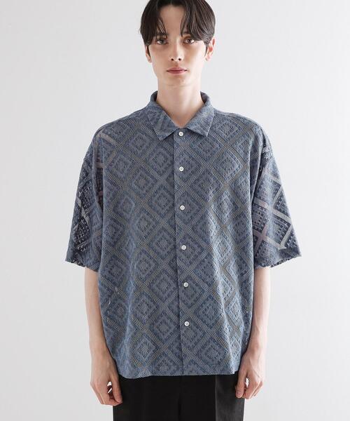 tk.TAKEO KIKUCHI(ティーケータケオキクチ)の「◆片染めレースシャツ(シャツ/ブラウス・メンズ・ライトグレー/ブルー/ブラック・02/03)」の17枚目の写真