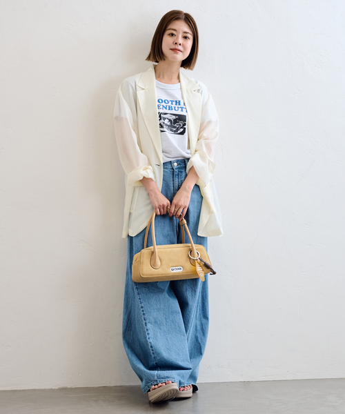 U by SPICK&SPAN（ユーバイスピックアンドスパン）の「OUTDOOR/アウトドア 別注LONG HANDLE BAG（ボストンバッグ・レディース・ベージュ/ブラウン・FREE）」の21枚目の写真