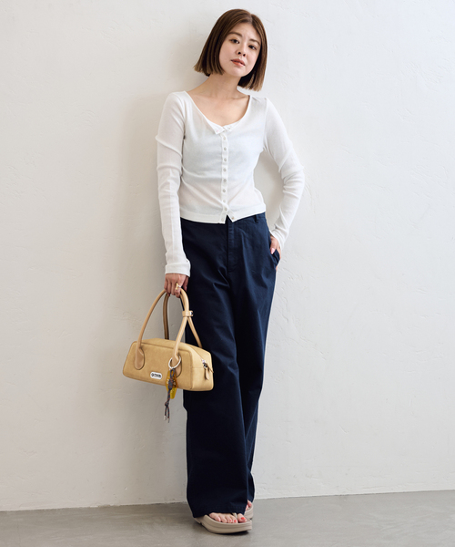 U by SPICK&SPAN（ユーバイスピックアンドスパン）の「OUTDOOR/アウトドア 別注LONG HANDLE BAG（ボストンバッグ・レディース・ベージュ/ブラウン・FREE）」の18枚目の写真