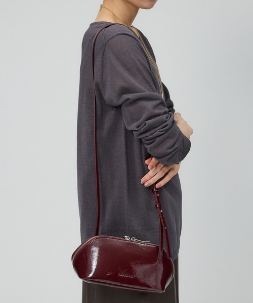 ADD CULUMN（アドカラム）の「【ADD CULUMN】FIGRE POCHET（ショルダーバッグ・レディース・ブラック/ボルドー・フリー）」の11枚目の写真