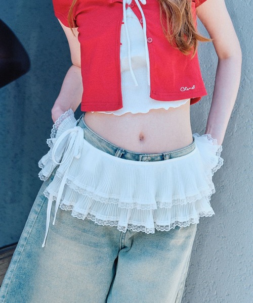 FOREVER 21（フォーエバー トゥエンティーワン）の「【2025SS】ギャザーフリルベルト（ベルト・レディース・グレー/ブラック/ホワイト・FREE）」の2枚目の写真