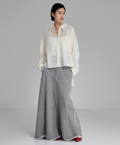 STUDIOUS(ステュディオス)の「【STUDIOUS/ステュディオス】Back Pile Mermaid SK/バックパイルマーメイドスカート(スカート・レディース・ダークグレー/ライトグレー・1/2)」の4枚目の写真