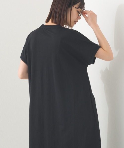 OMNES(オムネス)の「接触冷感ボトルネックフレアワンピース(ワンピース・レディース・ブラック/グレー/ダークグリーン/ブルー/ネイビー・FREE)」の14枚目の写真