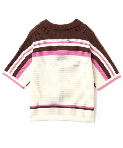 atmos pink(アトモスピンク)の「atmos pink Crochet T-shirt / アトモス ピンク クロシェット ティーシャツ(ニット/セーター・レディース・ブルー/ホワイト・FREE)」の18枚目の写真