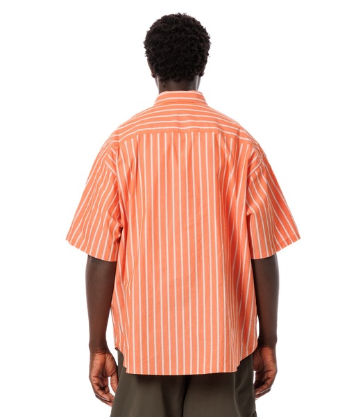 Sandinista（サンディニスタ）の「Stripe Oversized Pocket S/S Shirt / オーバーサイズサングラスポケット入りストライプ半袖シャツ（シャツ/ブラウス・メンズ・グリーン/レッド・MEDIUM/LARGE）」の8枚目の写真