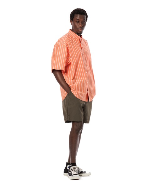 Sandinista（サンディニスタ）の「Stripe Oversized Pocket S/S Shirt / オーバーサイズサングラスポケット入りストライプ半袖シャツ（シャツ/ブラウス・メンズ・グリーン/レッド・MEDIUM/LARGE）」の14枚目の写真