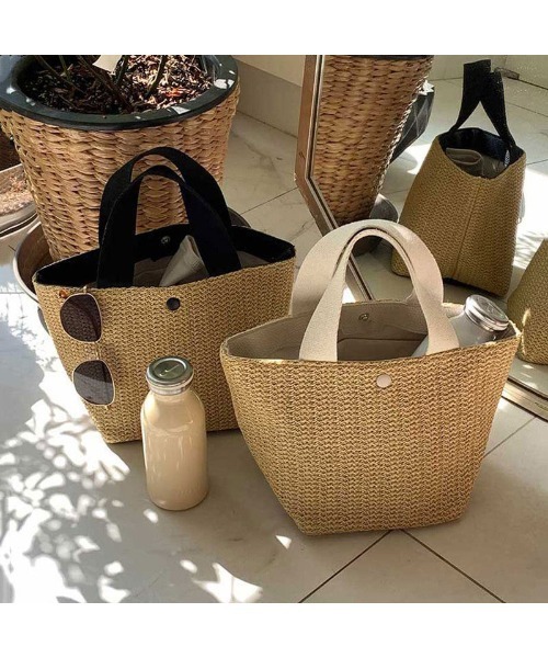 セール】配色かごバッグ ショルダーバッグ ハンドバッグ（かごバッグ