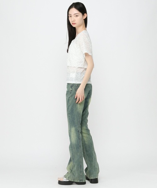 3.3 Field Trip （3.3フィールドトリップ）の「3.3 Field Trip／フラワープリントキャミカーディガン（Tシャツ/カットソー・レディース・ホワイト/ブルー・FREE）」の5枚目の写真