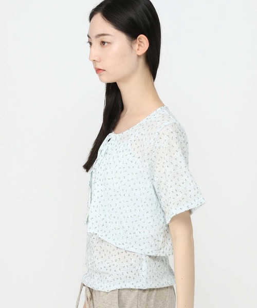 3.3 Field Trip （3.3フィールドトリップ）の「3.3 Field Trip／フラワープリントキャミカーディガン（Tシャツ/カットソー・レディース・ホワイト/ブルー・FREE）」の12枚目の写真