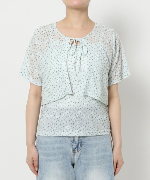 3.3 Field Trip （3.3フィールドトリップ）の「3.3 Field Trip／フラワープリントキャミカーディガン（Tシャツ/カットソー・レディース・ホワイト/ブルー・FREE）」の14枚目の写真