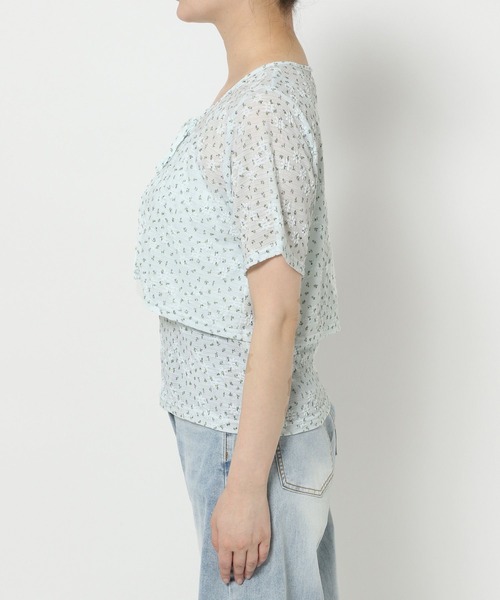 3.3 Field Trip （3.3フィールドトリップ）の「3.3 Field Trip／フラワープリントキャミカーディガン（Tシャツ/カットソー・レディース・ホワイト/ブルー・FREE）」の15枚目の写真